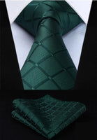 Forest Green Crosshatch Tie Set